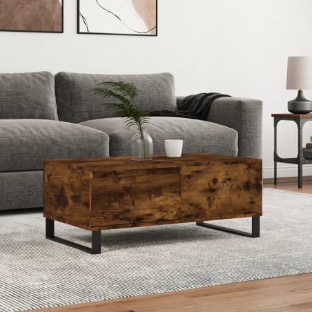 Table basse Chêne fumé 90x50x36,5 cm Bois d'ingénierie 