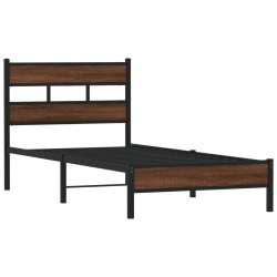 Cadre de lit sans matelas chêne marron 100x190 cm 