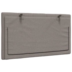 Coussin de tête de lit taupe 80 cm tissu 