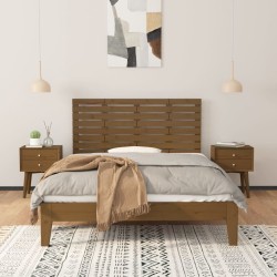 Tête de lit murale Marron miel 156x3x63 cm Bois massif de pin 