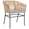 Ensemble à manger jardin coussins 5pcs marron poly rotin verre 