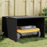 Garage pour robot tondeuse noir 86x90x52/57 cm résine tressée 