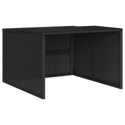 Garage pour robot tondeuse noir 86x90x52/57 cm résine tressée 