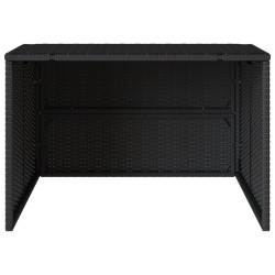 Garage pour robot tondeuse noir 86x90x52/57 cm résine tressée 