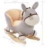 Âne à bascule avec dossier Peluche 60x32x55 cm Gris 
