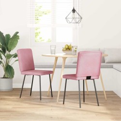 Chaises à manger lot de 2 Rose Velours 