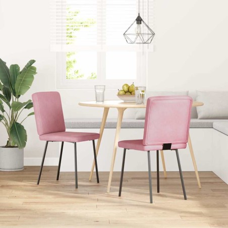 Chaises à manger lot de 2 Rose Velours 