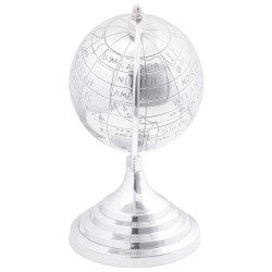 Sculpture de globe Argent 16.5x14x26 cm Aluminium 
