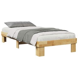 Cadre de lit sans matelas 75x190 cm bois massif de chêne 