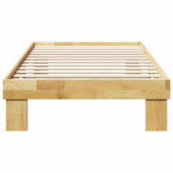 Cadre de lit sans matelas 75x190 cm bois massif de chêne 