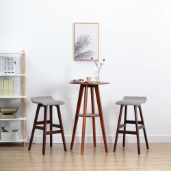 Tabourets de bar lot de 2 gris clair tissu 