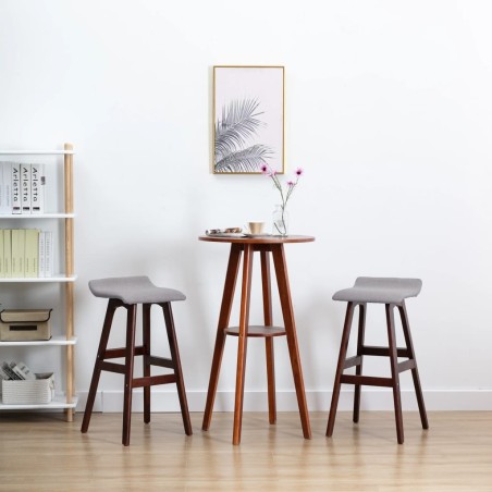 Tabourets de bar lot de 2 gris clair tissu 