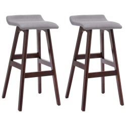 Tabourets de bar lot de 2 gris clair tissu 