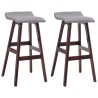 Tabourets de bar lot de 2 gris clair tissu 