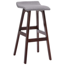 Tabourets de bar lot de 2 gris clair tissu 