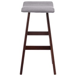 Tabourets de bar lot de 2 gris clair tissu 