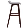 Tabourets de bar lot de 2 gris clair tissu 