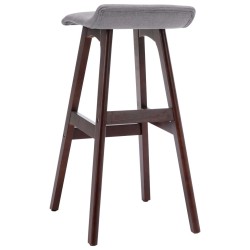 Tabourets de bar lot de 2 gris clair tissu 
