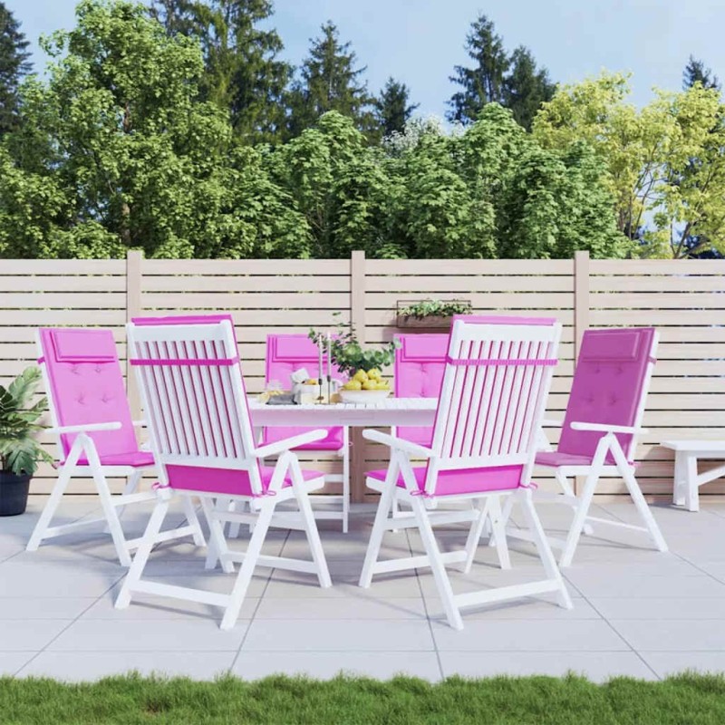 Coussins de chaise à dossier haut lot de 6 rose tissu oxford 