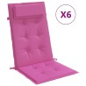 Coussins de chaise à dossier haut lot de 6 rose tissu oxford 