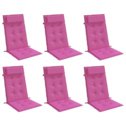 Coussins de chaise à dossier haut lot de 6 rose tissu oxford 