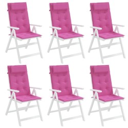 Coussins de chaise à dossier haut lot de 6 rose tissu oxford 