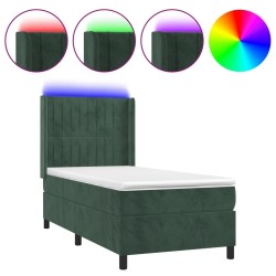 Sommier à lattes de lit matelas LED Vert foncé 80x200cm Velours 