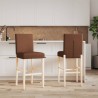 Chaises de bar lot de 2 bois massif d'hévéa et tissu 