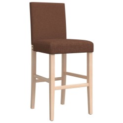 Chaises de bar lot de 2 bois massif d'hévéa et tissu 