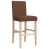 Chaises de bar lot de 2 bois massif d'hévéa et tissu 