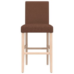 Chaises de bar lot de 2 bois massif d'hévéa et tissu 