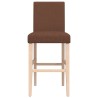 Chaises de bar lot de 2 bois massif d'hévéa et tissu 