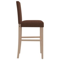 Chaises de bar lot de 2 bois massif d'hévéa et tissu 