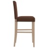 Chaises de bar lot de 2 bois massif d'hévéa et tissu 