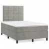 Sommier à lattes de lit et matelas gris clair 120x190cm velours 