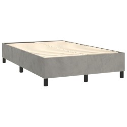 Sommier à lattes de lit et matelas gris clair 120x190cm velours 