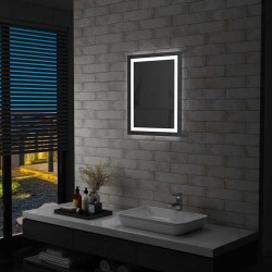 Miroir à LED pour salle de bains et capteur tactile 50x60 cm 