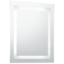 Miroir à LED pour salle de bains et capteur tactile 50x60 cm 