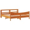 Cadre de lit et tête de lit cire marron 180x200 cm bois de pin 