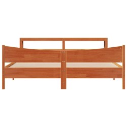 Cadre de lit et tête de lit cire marron 180x200 cm bois de pin 