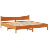 Cadre de lit et tête de lit cire marron 180x200 cm bois de pin 