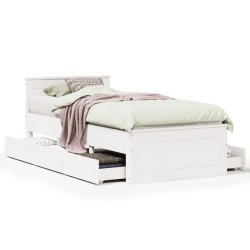 Cadre de lit sans matelas avec tête de lit 100x200 cm bois pin 