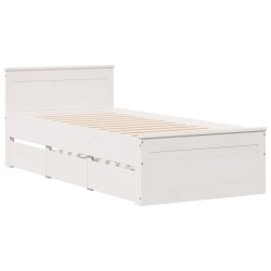 Cadre de lit sans matelas avec tête de lit 100x200 cm bois pin 