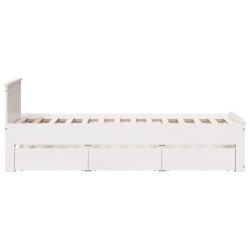 Cadre de lit sans matelas avec tête de lit 100x200 cm bois pin 