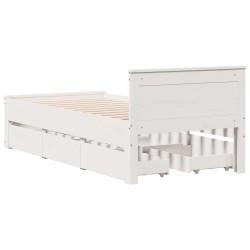 Cadre de lit sans matelas avec tête de lit 100x200 cm bois pin 