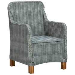 Salon de jardin 3 pcs avec coussins Résine tressée Gris clair 