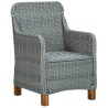 Salon de jardin 3 pcs avec coussins Résine tressée Gris clair 