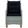 Salon de jardin 3 pcs avec coussins Résine tressée Gris clair 