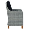 Salon de jardin 3 pcs avec coussins Résine tressée Gris clair 