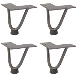 Pieds en épingle à cheveux pour table basse 4 pièces Acier naturel 10 cm Acier massif 